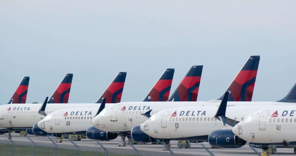 A Row of 30 Passenger Jets