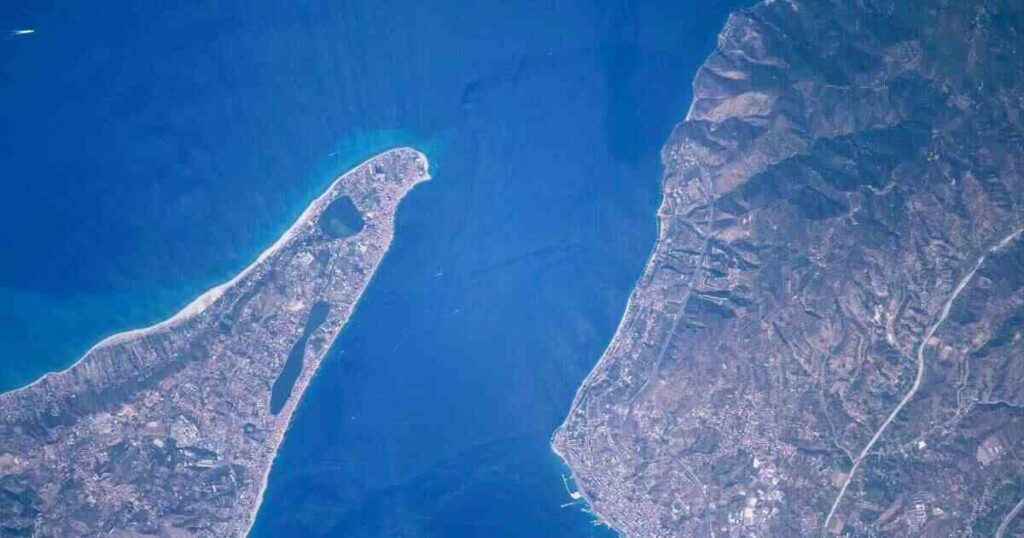 Messina Strait in Italy