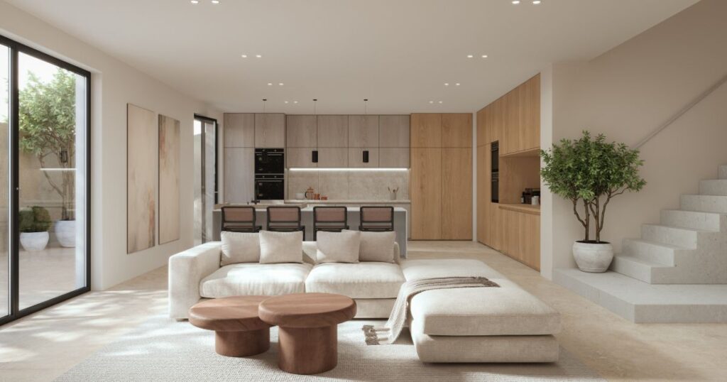 Long Living Room and Dining Space